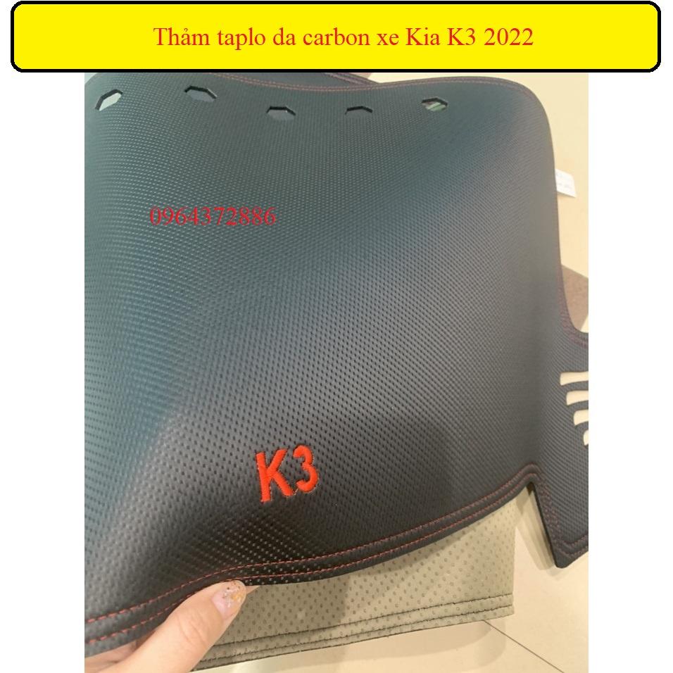 Thảm taplo xe Kia K3 2022 da carbon cao cấp