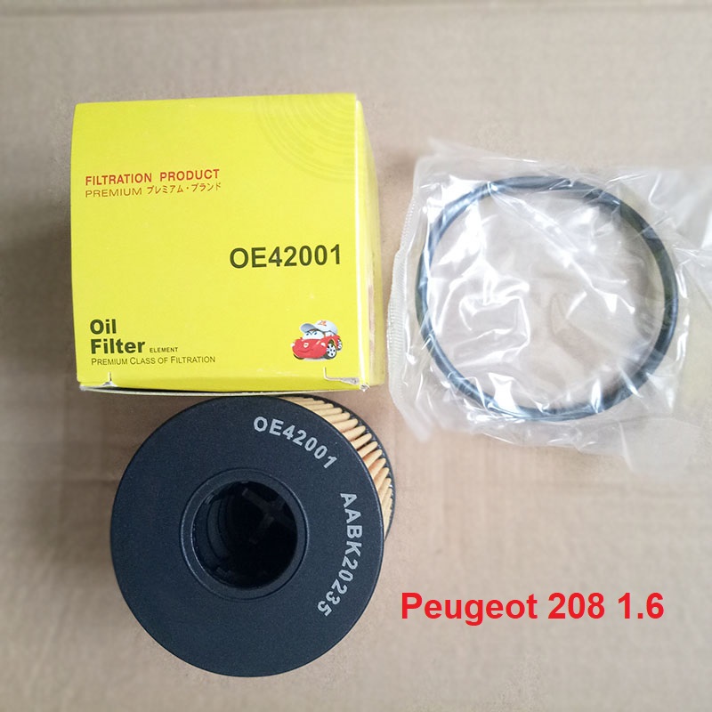 Lõi lọc nhớt Peugeot 208 1.6L 2012, 2013, 2014, 2015, 2016, 2017, 2018, 2019 mã phụ tùng 1109.AH mã OE42001
