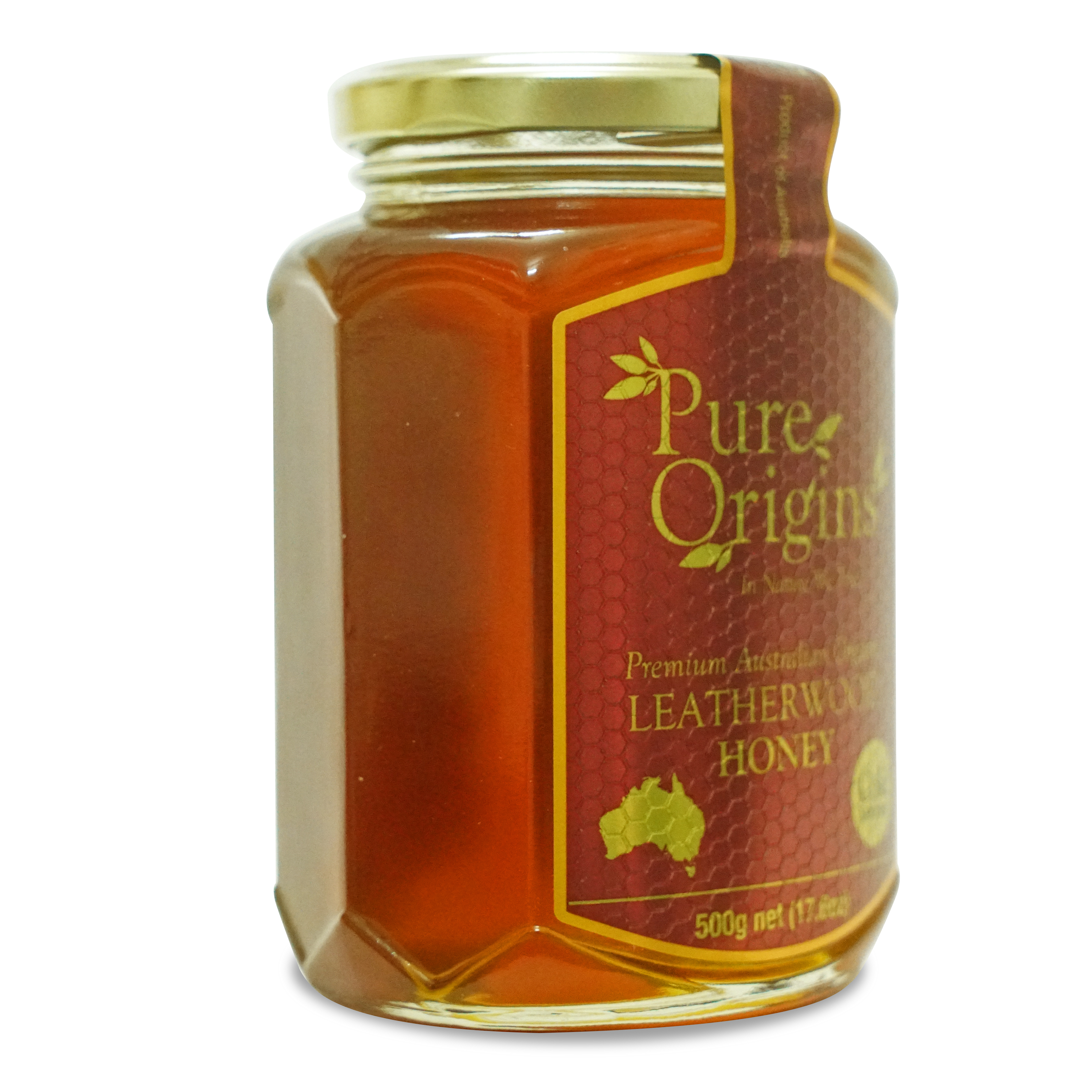 Mật ong hoa Leather Wood chính hãng Úc hiệu Pure Origins loại 500g