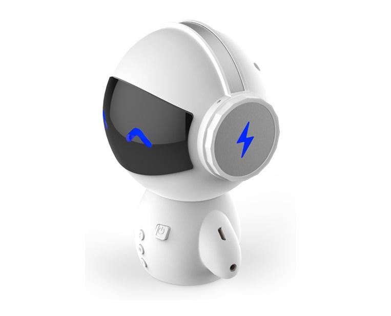 Loa bluetooth của hxy robot, loa siêu trầm 5W, khe nhớ TF, trạm điện, món quà dễ thương cho trẻ em, bạn gái, bên ngoài, xe hơi Color: White Woofer Size/Full-Range Size: 1.5"