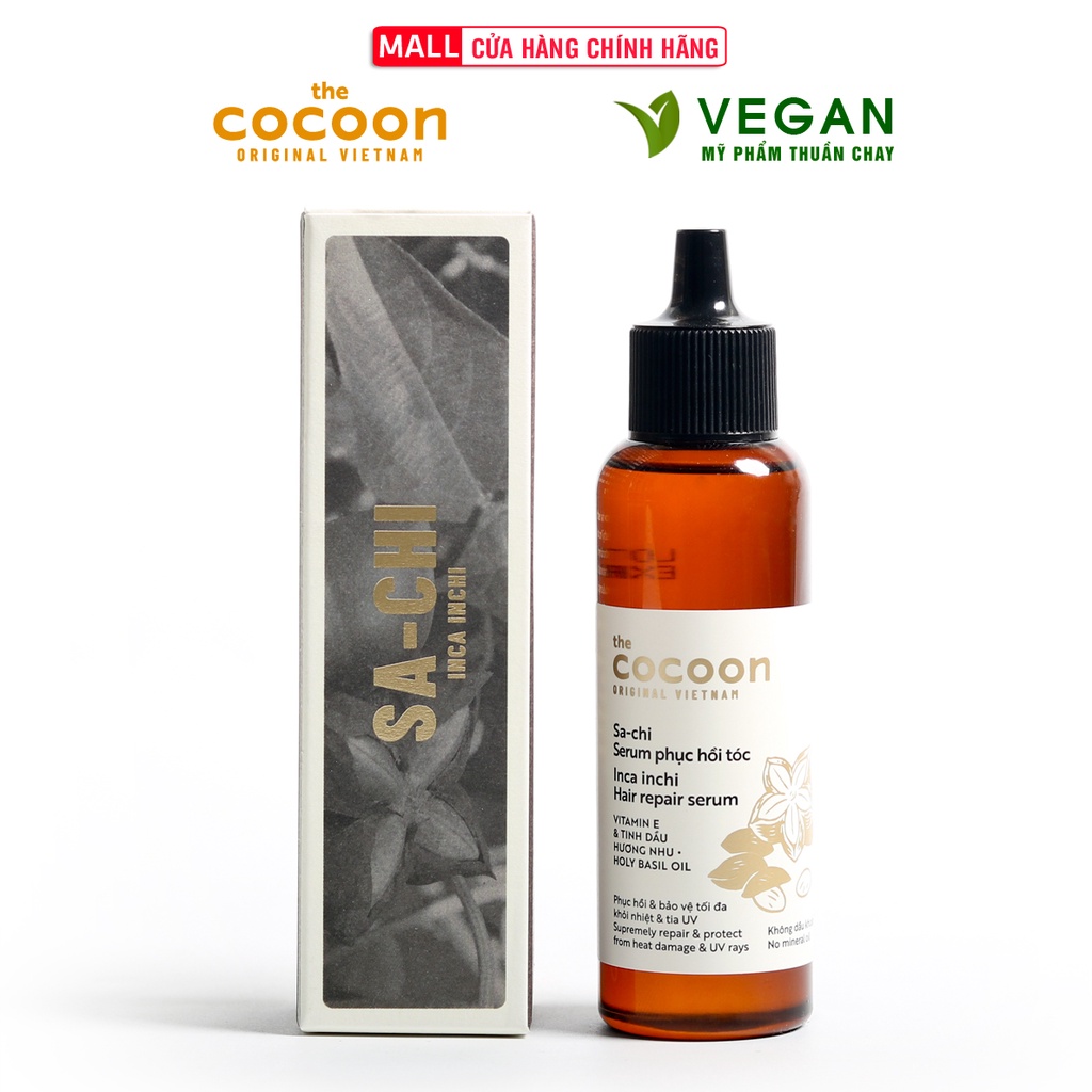 Serum Sachi Cocoon 70ml phục hồi và bảo vệ tóc tối đa thuần chay