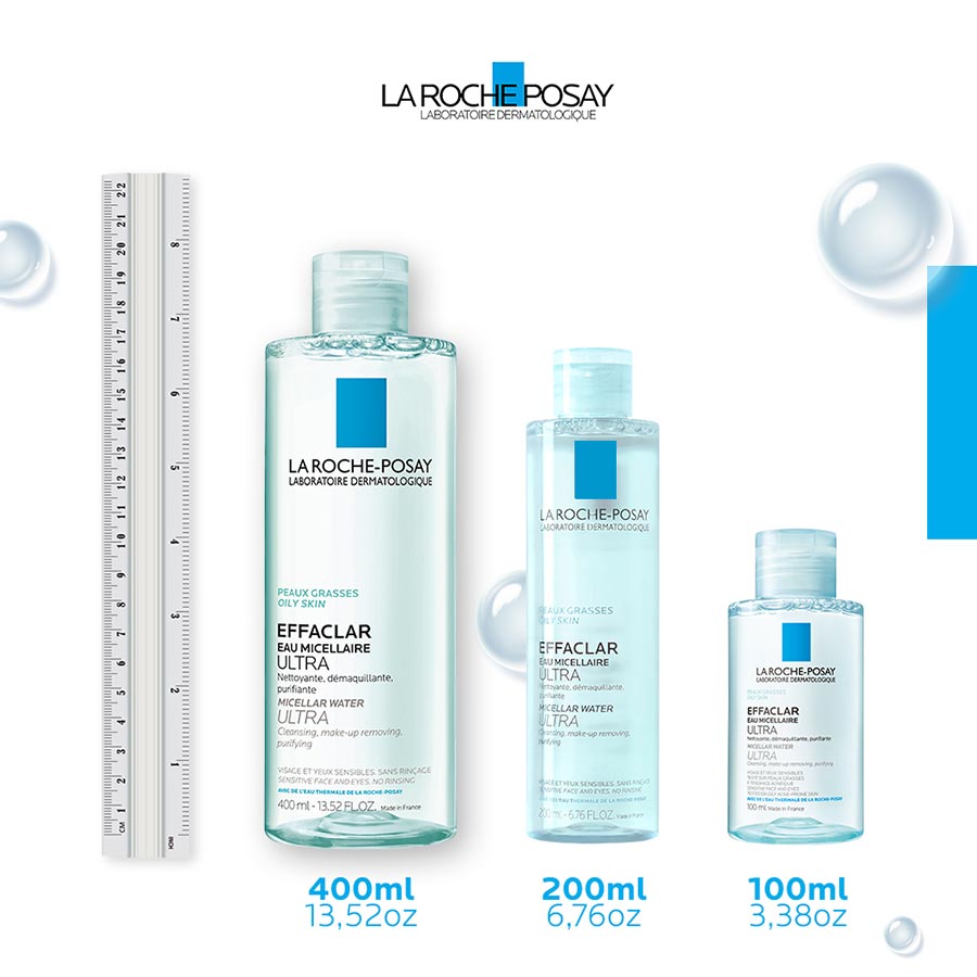Nước làm sạch sâu và tẩy trang dành cho da mụn, da dầu nhạy cảm La Roche-Posay Effaclar Micellar Water 200ml