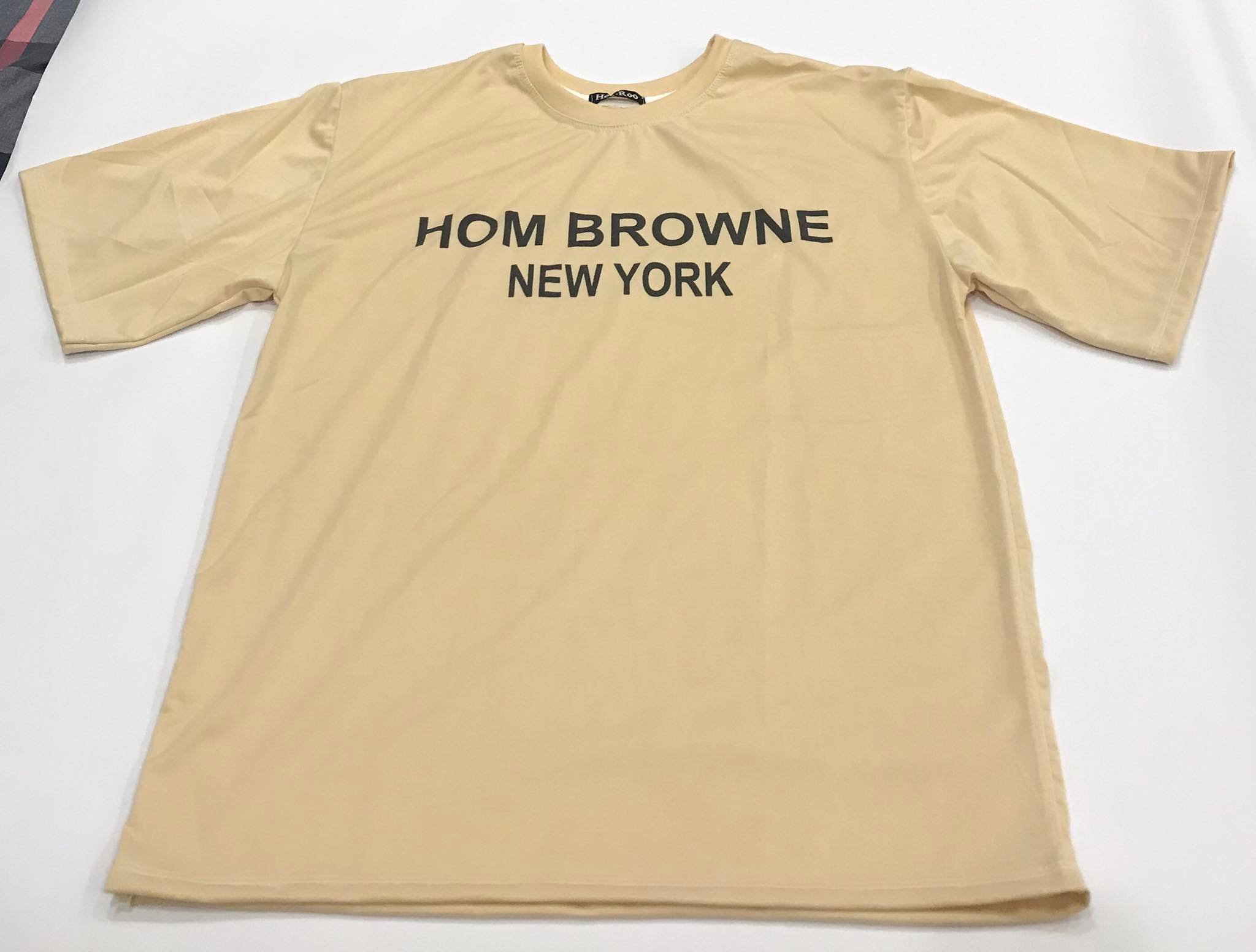 Áo thun unisex tay lỡ form rộng nam, nữ họa tiết in chữ HCM BROWNE ,Chất vải cotton tháng mát dễ chịu