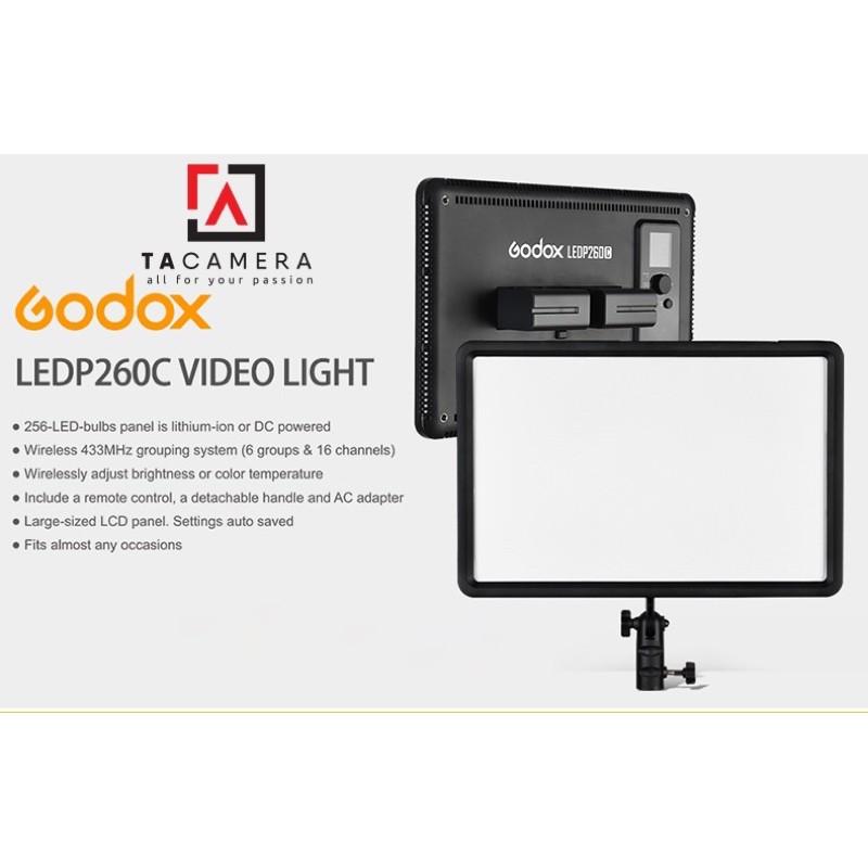 Đèn LED Godox P260C - Tặng Adapter - Hàng Chính Hãng