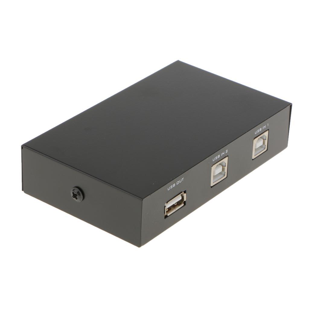 USB 2.0 Mini Sharing Switch Box Hub Dual Port For PC Scanner Printer