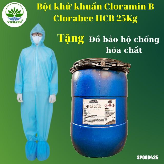 Cloramin B 25%, Bột khử khuẩn Chloramine Clorabee HCCB Việt Nam (Thùng 25 kg)