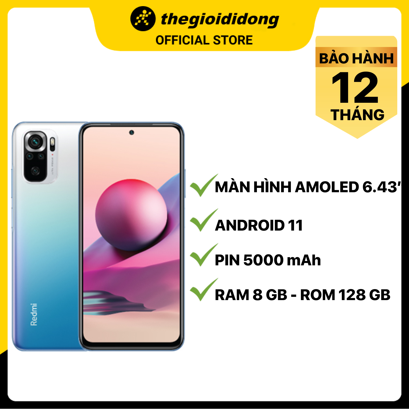 Điện thoại Xiaomi Redmi Note 10S (8GB/128GB) - Hàng chính hãng