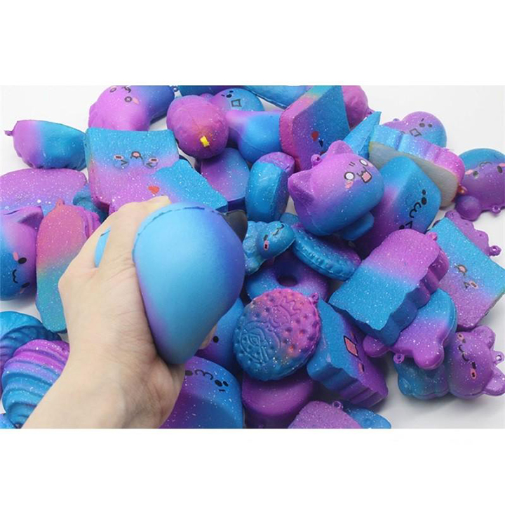 Combo 4 móc khóa squishy galaxy mini - Giao mẫu ngẫu nhiên