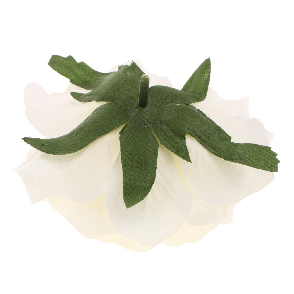 5pcs Artificial Silk Rose Flower Heads DIY Bouquet Wedding Decor