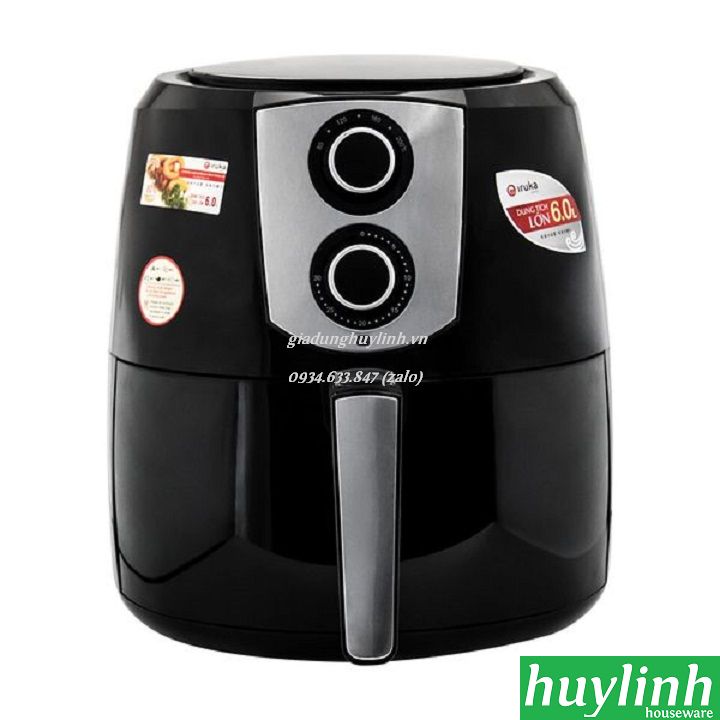 Nồi Chiên Không Dầu Iruka I-67 - Đen - Hàng Chính Hãng