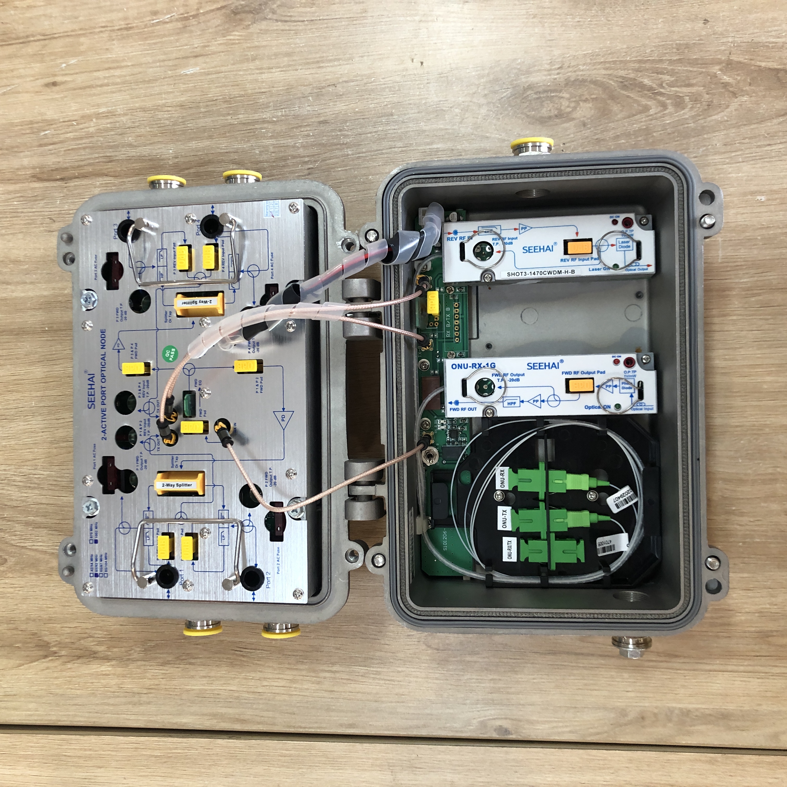 Node quang 2 ngõ ngoài trời 1Ghz, 1*RX, 1*TX (1470nm), Seehai, SGJ-SM(a)-B-1G