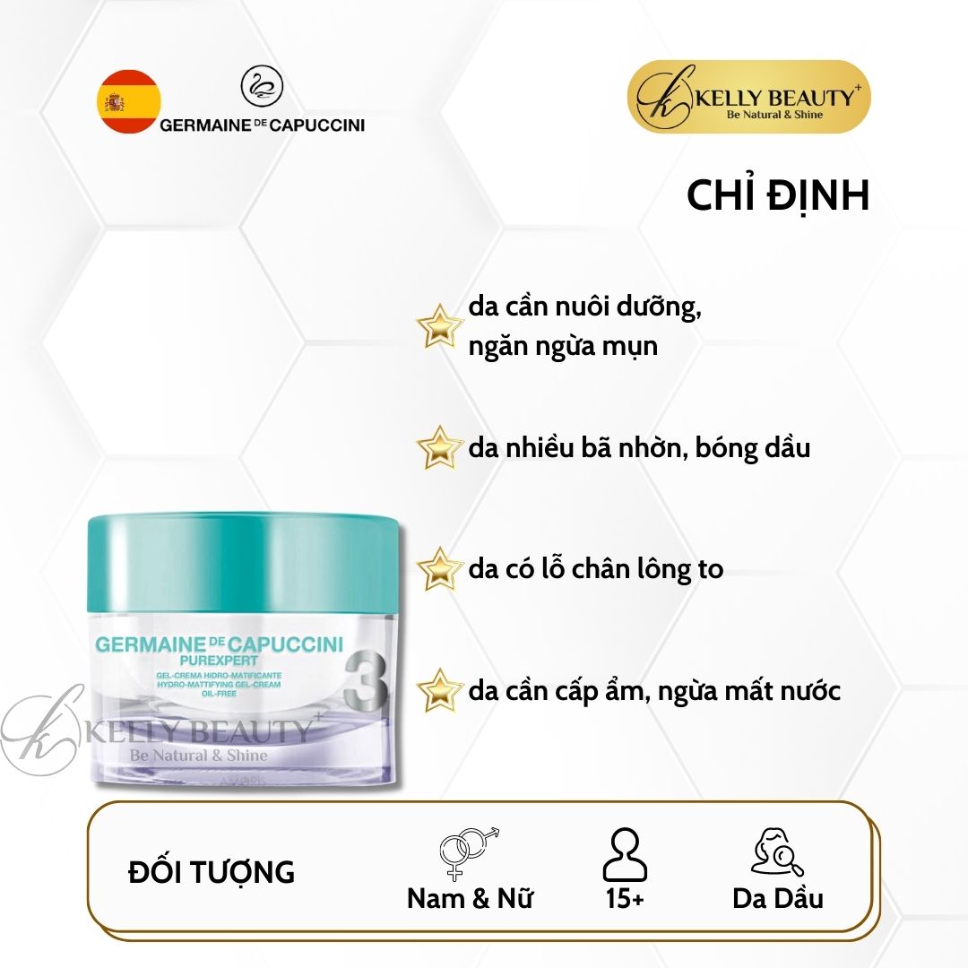 Kem Dưỡng Cho Da Dầu Mụn Germaine PUREXPERT Hydro Mattifiying Gel Cream | Kelly Beauty