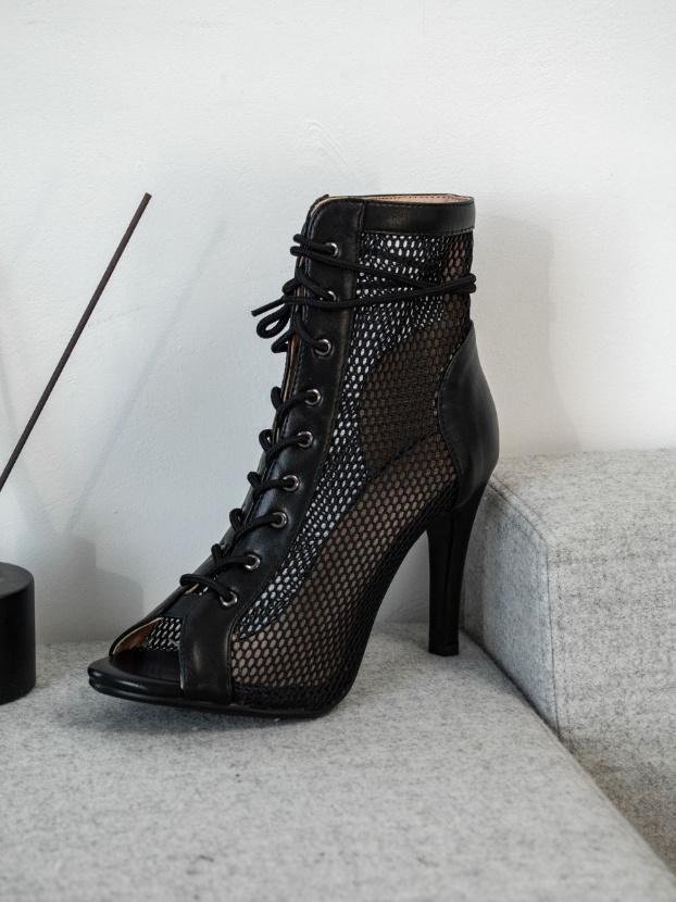 Người phụ nữ thời trang phụ nữ sexy stilettos giày cao gót Latin nhảy múa giày cao gót giày hơi thở cho phòng khiêu vũ Color: K55 Black 9.5cm Shoe Size: 38