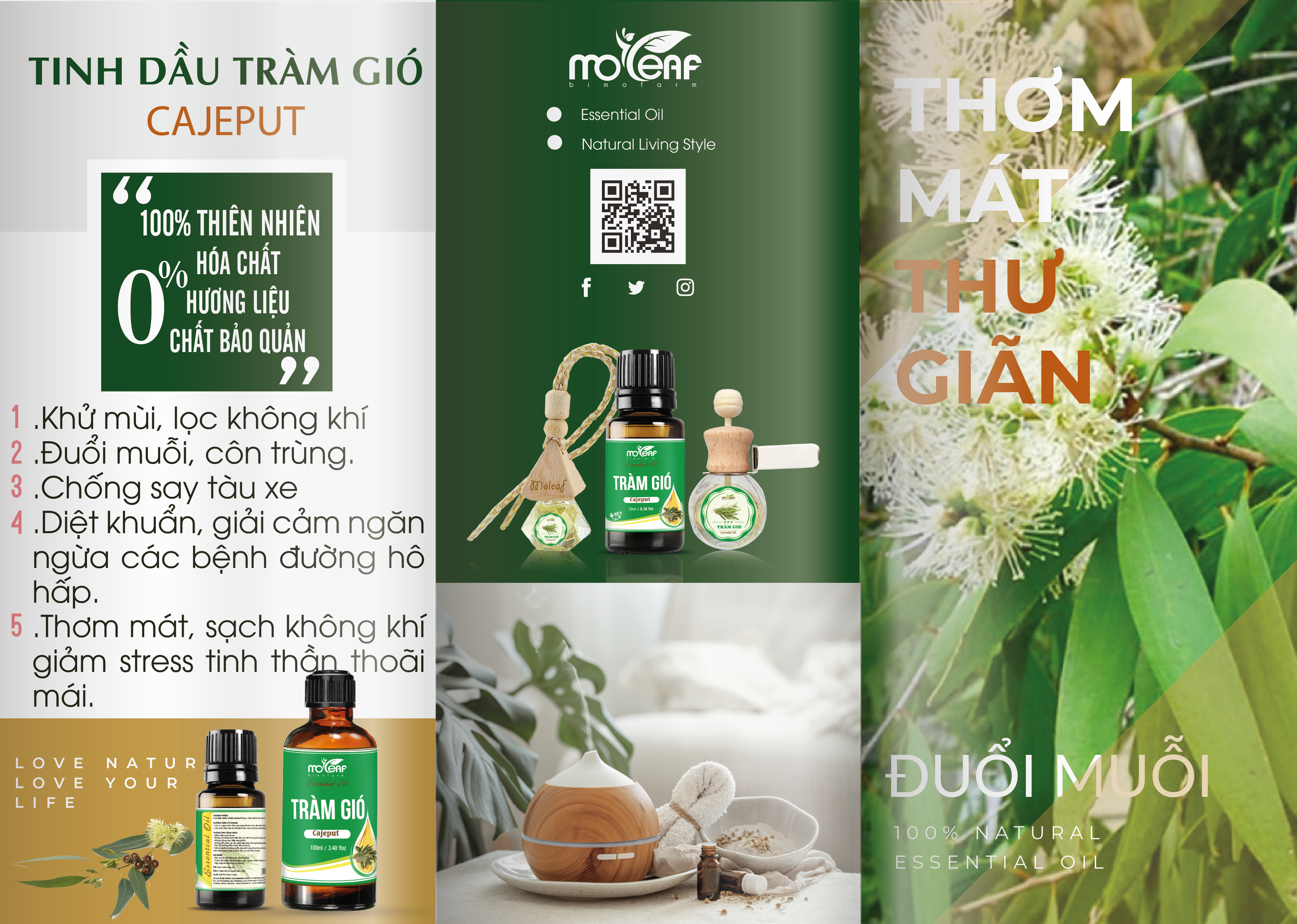 Dây treo tinh dầu Moleaf 7ml, Sả Chanh, Tràm gió, Bạc Hà, Cam Ngọt, Oải Hương, Ngọc Lan Tây, Vỏ Bưởi, Vỏ Quế, nước hoa xe ô tô, tủ quần áo, phòng khách, nhà bếp