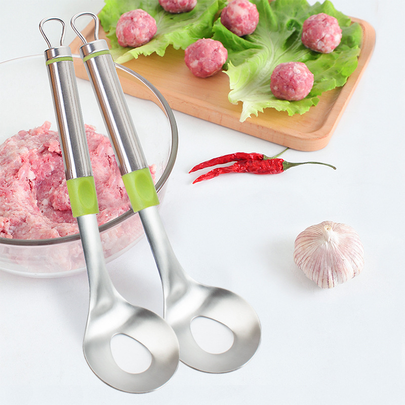 Combo Muỗng thìa SUS 304 Làm Khuôn Thịt Viên,Cá Viên, có chữ SUS 304