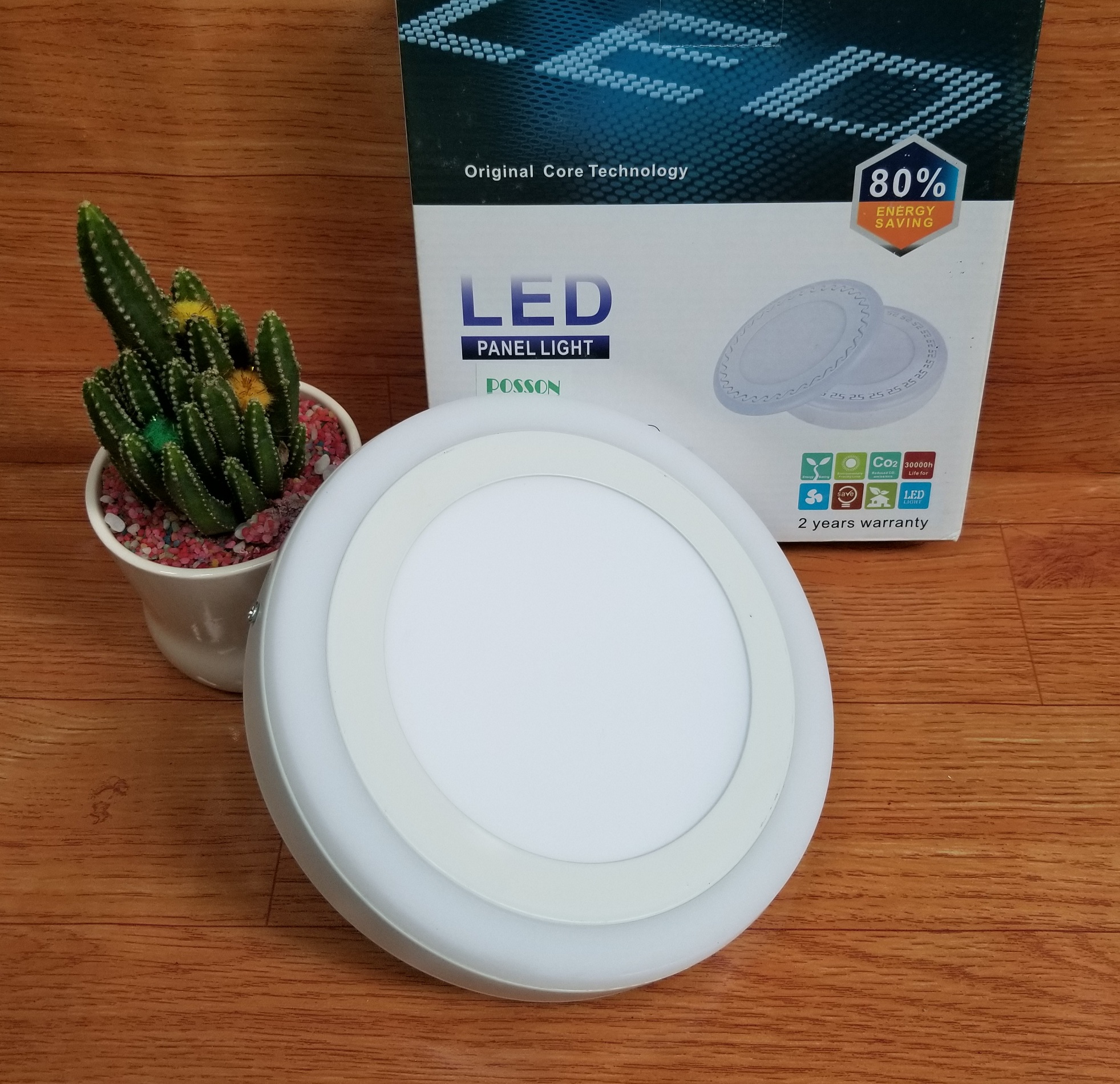 Đèn Led ốp trần 12w 16w 18w 24w ốp nổi tròn hoặc vuông 2 màu 3 chế độ Posson LP-RSox+x