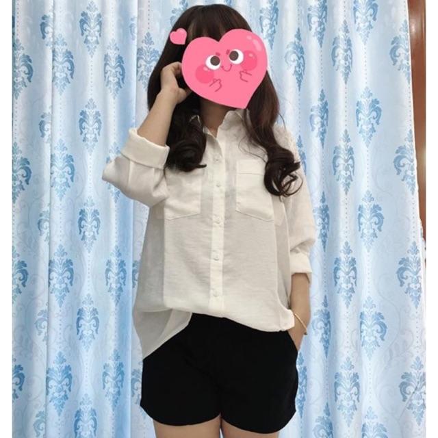 Sơ mi oversize đũi 2 túi