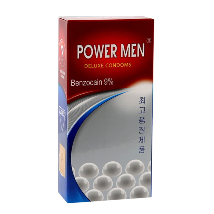 Bao Cao Su Lâu Ra Power Men Deluxe Condoms (H12) - Có Gai Kích Thích - 100% Hàng Chính Hãng - Che Tên Sản Phẩm