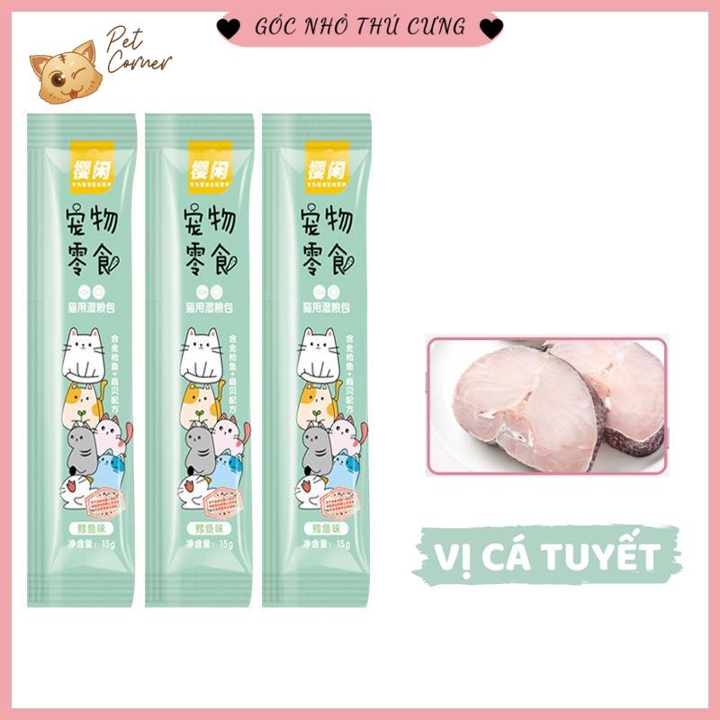 Combo 10 thanh súp thưởng cho mèo hương vị thơm ngon (15gr/thanh)