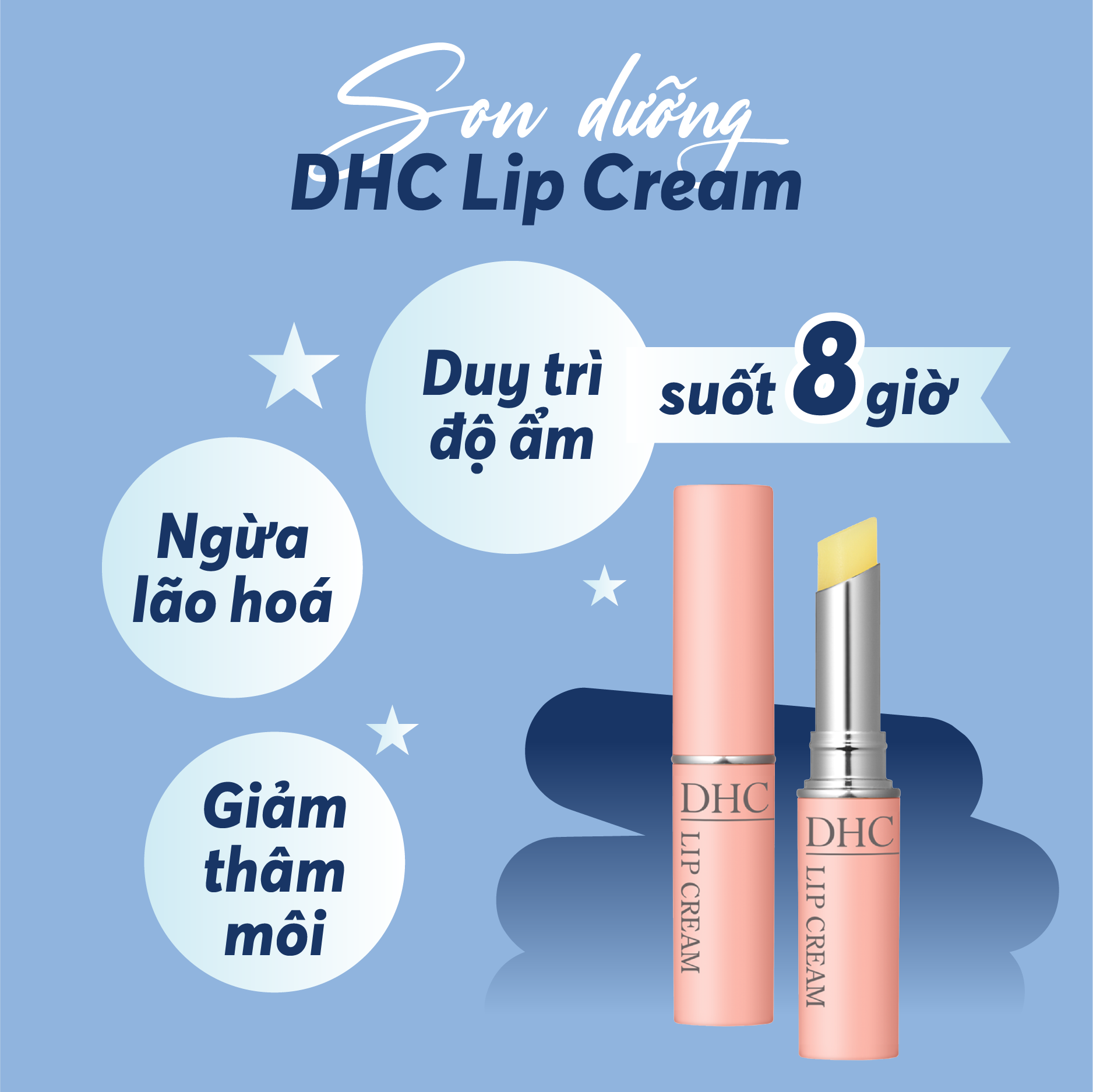 Son dưỡng môi mềm mọng DHC Lip Cream Nhật dưỡng môi khô, làm mặt nạ ngủ cho môi và son lót - OZ Slim Store