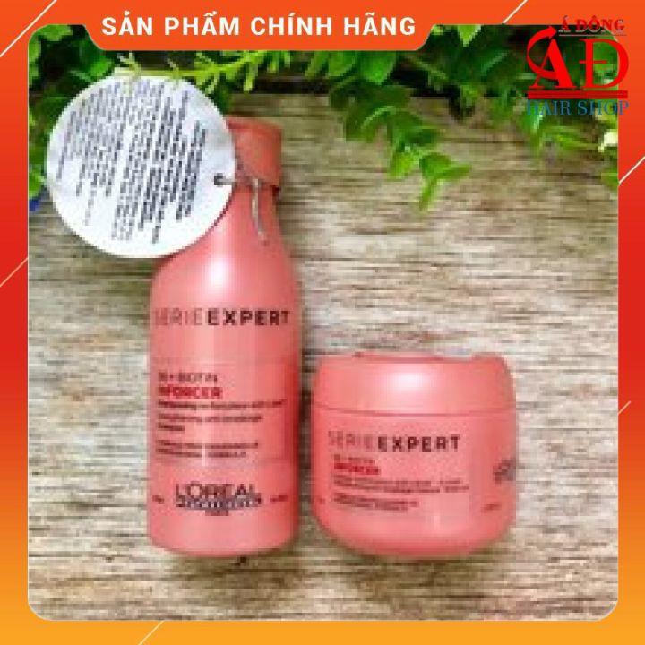 Combo du lịch Dầu gội ủ L'oreal Biotin Inforcer cho tóc hư tổn gãy rụng 100ml/75ml Spain