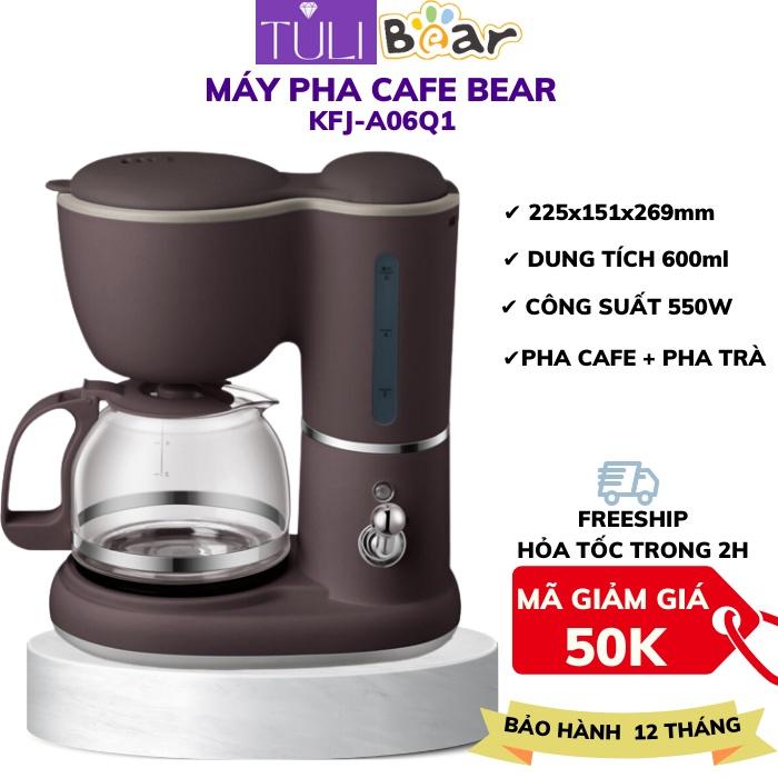 Máy pha cà phê mini tự động BEAR KFJ-A06K1/A06Q1 chính hãng, máy pha trà, pha cafe/coffee cho gia đình, công sở - Hàng chính hãng