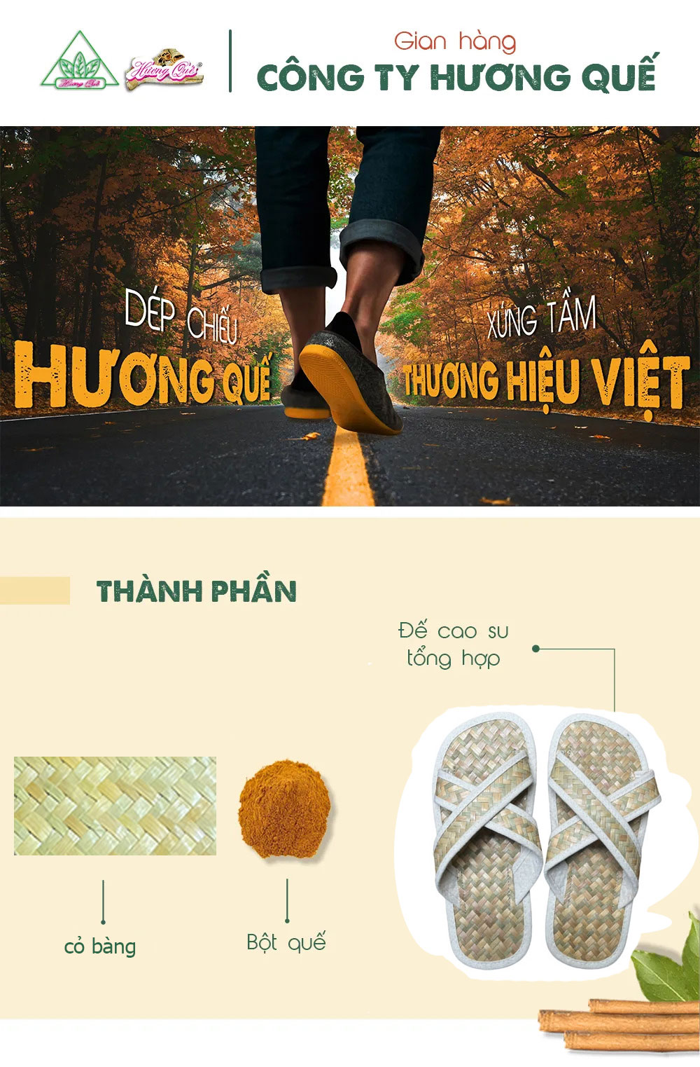 Dép cỏ bàng viền trắng Hương Quế – DCQ-102