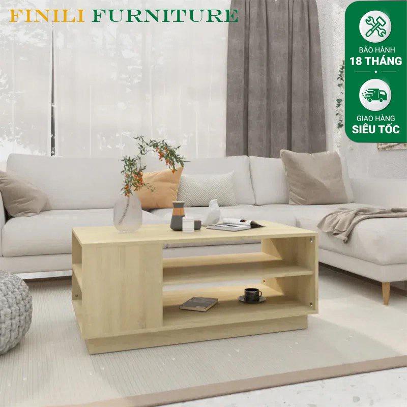 Bàn trà sofa hình chữ nhật 2 tầng gỗ 15mm chắc chắn FBT3