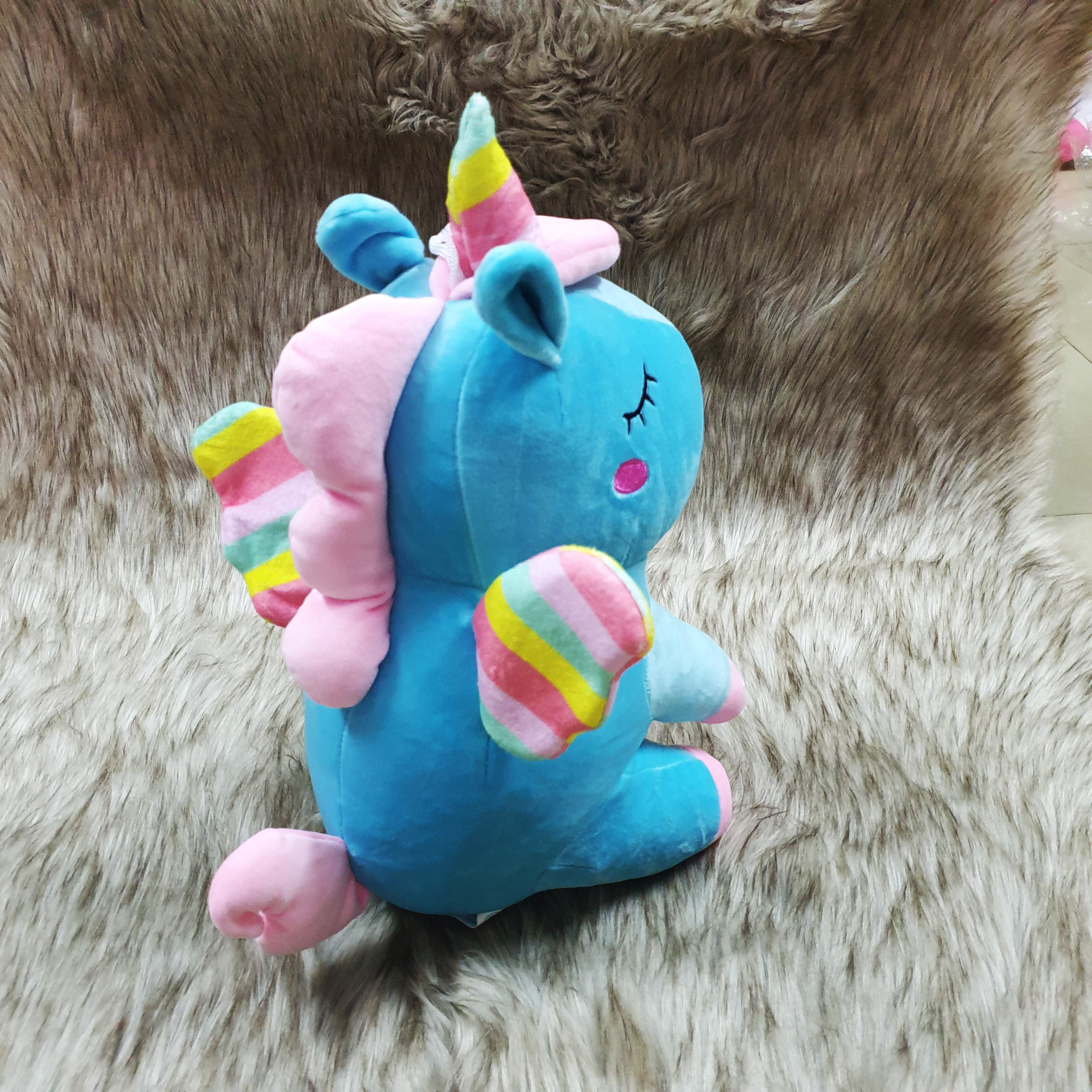 Kỳ lân unicorn nhồi bông size 40cm màu xanh