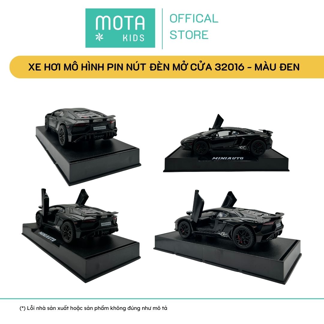 Hình ảnh [M32016 - Mota Montessori] Đồ chơi cho bé Xe hơi sắt mô hình pin nút đèn mở cửa - Hàng chính hãng