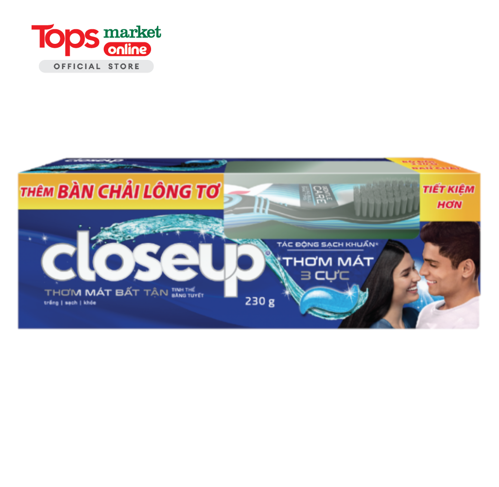 Bộ Kem Đánh Răng Và Bàn Chải Close Up Tinh Thể Băng Tuyết 230G