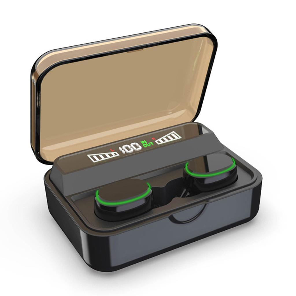 Stylish Wireless Earbuds with Charging Box for Sports Flashing Light Black