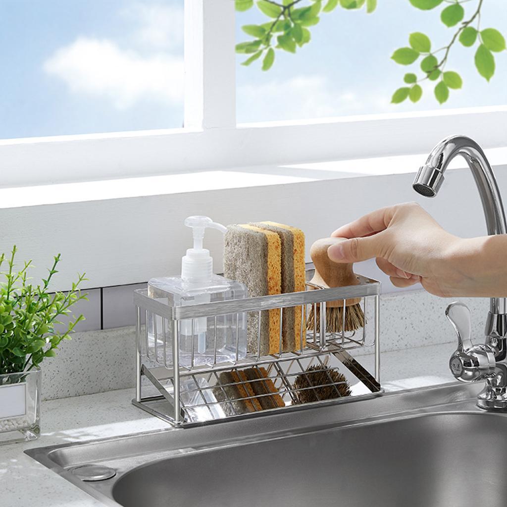 Sink Rack Sponge Holder Storage Dishcloth Holder for Countertop