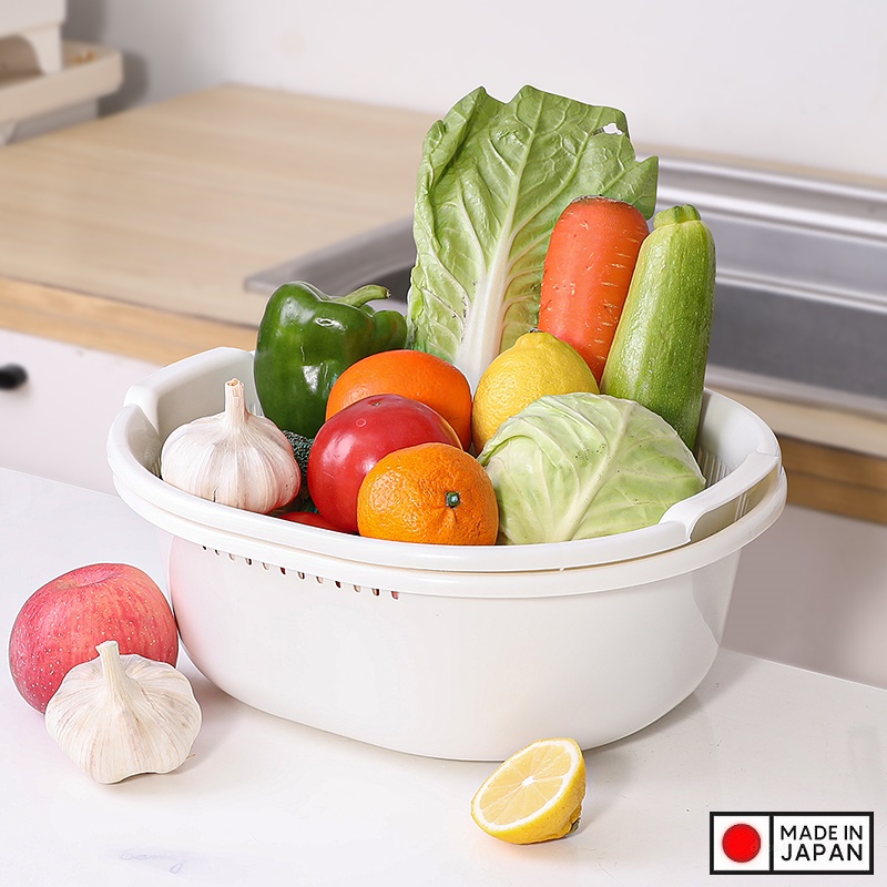 Bộ chậu và rổ dáng oval thương hiệu Sanada Seiko 5.3L - Hàng nội địa Nhật Bản | Made in Japan