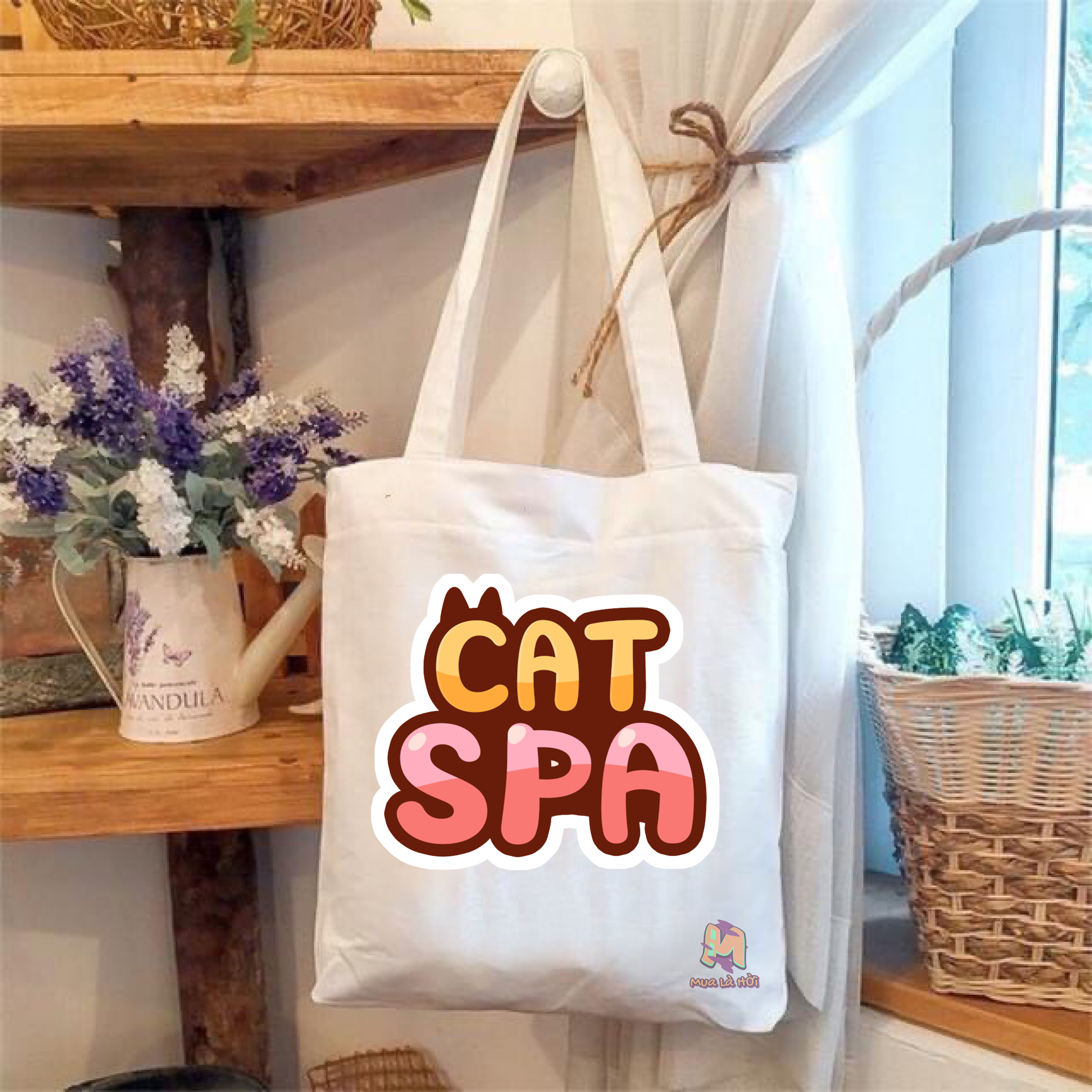 Túi Tote in hình chủ đề Cat Spa