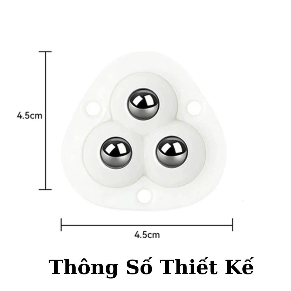 COMBO 4 Bánh Xe Mini Bi Thép Gắn Tủ Kệ Nội Thất Dán Đáy Thùng Rác Hộp Để Đồ Keo Siêu Dính Di Chuyển Đồ Đạc Êm Ái Mượt Mà - THÙNG RÁC