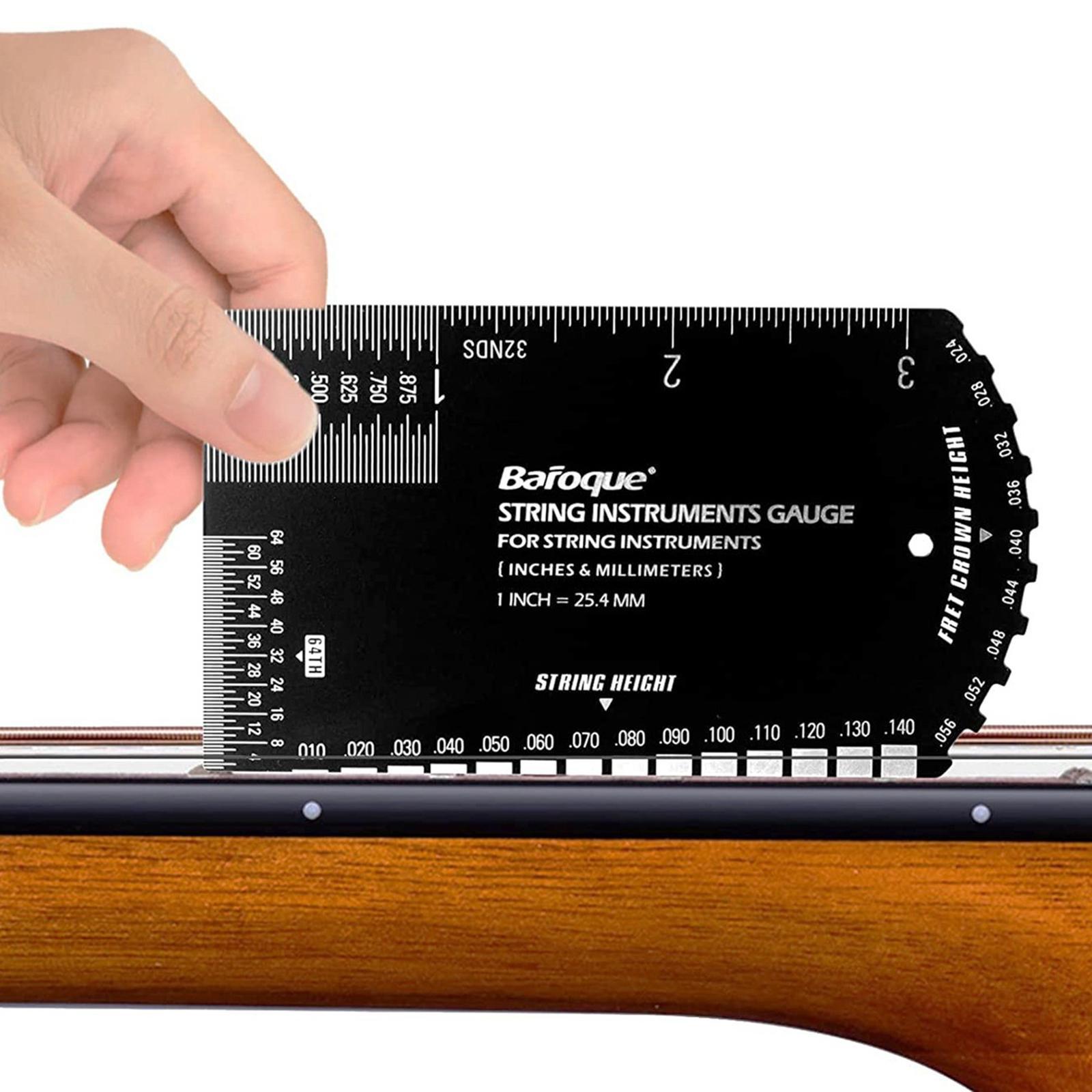 String Action Gauge Ruler Guitar Repairing Tool for Acoustic Guitar Mandolin