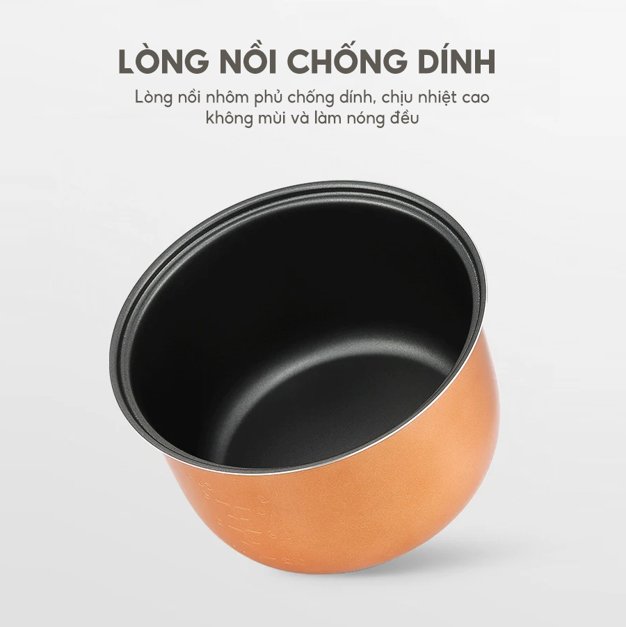 Nồi cơm điện tử LBL1612, 800ml nhỏ gọn, công suất 400W, lòng nồi chống dính, thiết kế trang nhã, bảo hành 2 năm - hàng chính hãng