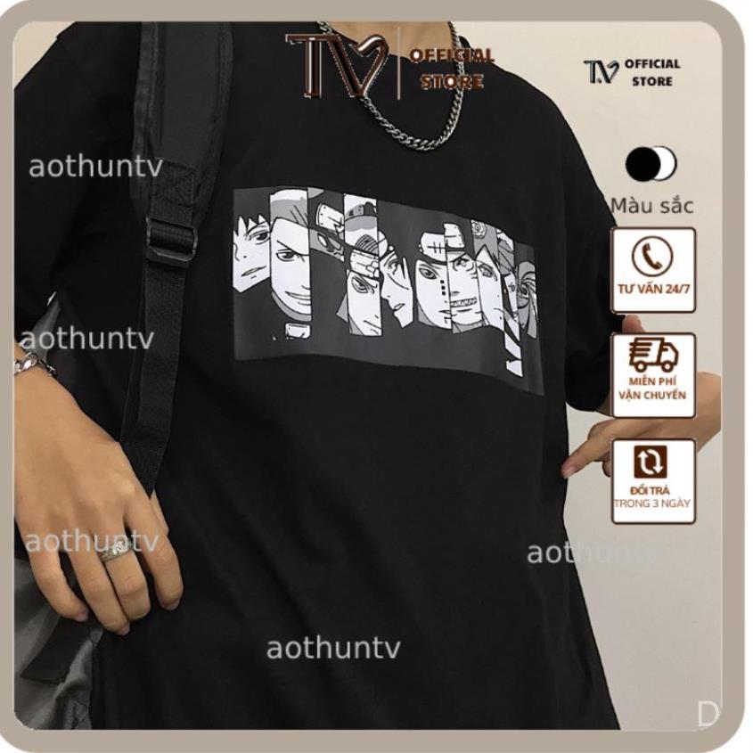 Áo thun nữ TVSTORE Áo phông tay lỡ form rộng NARUTO cotton mát màu trắng đen