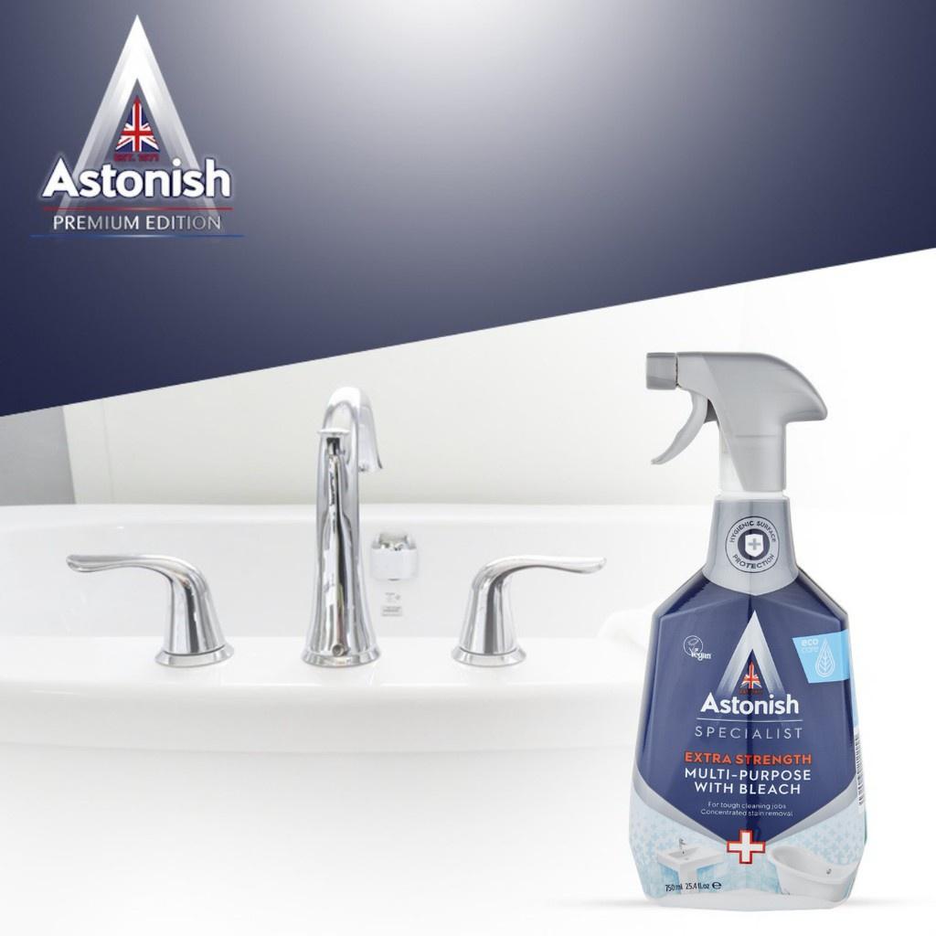 Bình Xịt Tẩy Vết Bẩn Nhà Tắm Astonish -Hiệu Quả Với Vòi Tắm Bồn Tắm Mặt Đá Ceramic Vách Kính- SẢN XUẤT ANH QUỐC