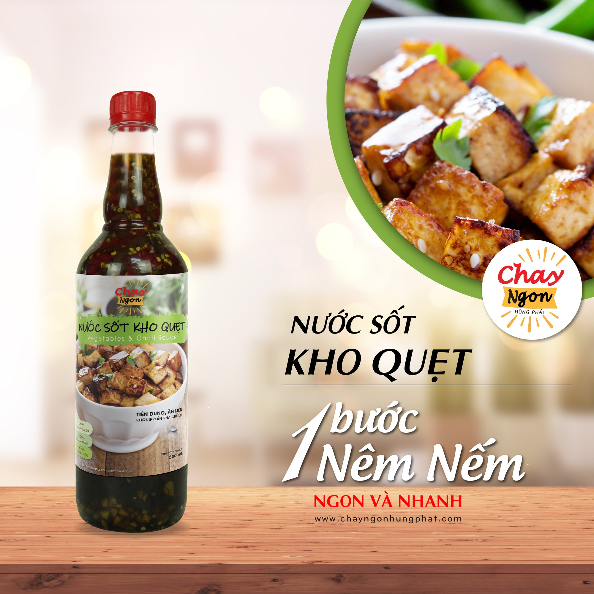 Nước Sốt Kho Quẹt (500 ml) - Thương hiệu  Chay Ngon Hùng Phát