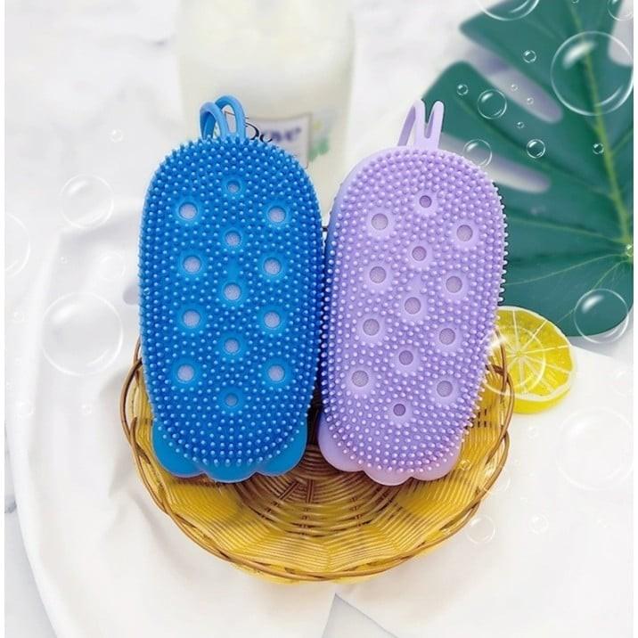 BÔNG CỌ LƯNG TẠO BỌT SILICON HÌNH CHUỘT NGỘ NGHĨNH, BÓP XÀ PHÒNG CỌ SILICOL - Bông tắm silicon