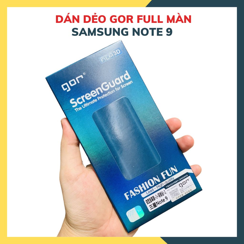 Dán dẻo GOR full màn hình 3D dành cho samsung note 9 trong suốt, bảo vệ màn hình - hàng nhập khẩu