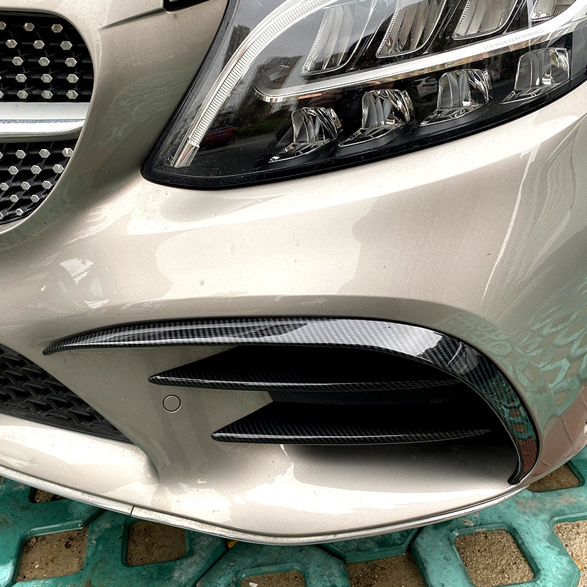 Nẹp Viền Carbon Bao Đèn Sương Mù Cản Trước Mercedes Benz C Class W205 C180 c200 C260 2019 2020 +