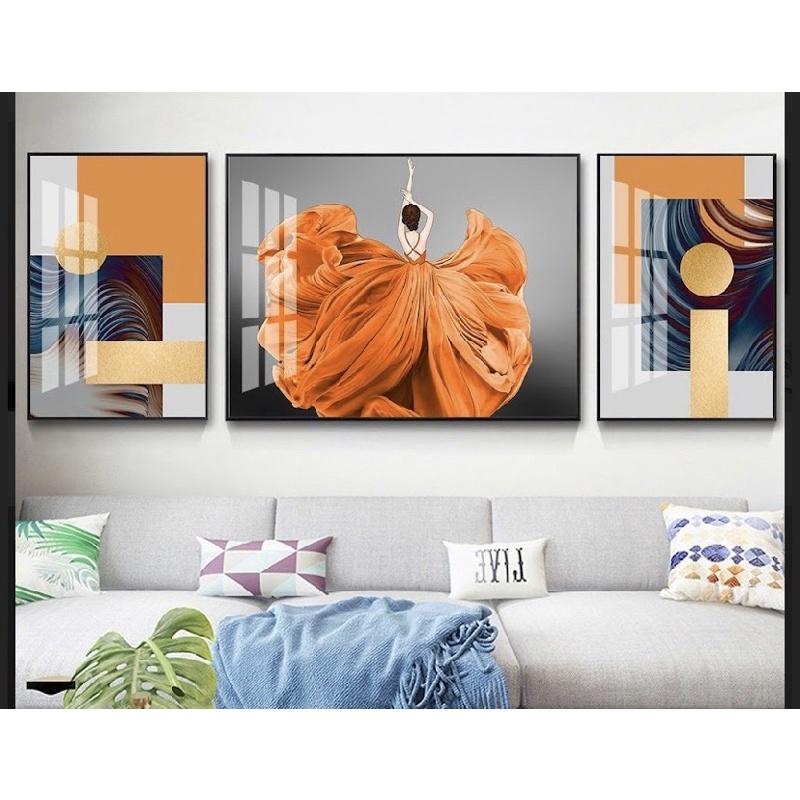 Bộ Tranh tráng gương 3D cao cấp Cô gái hiện đại, sang trọng , bền đẹp cm