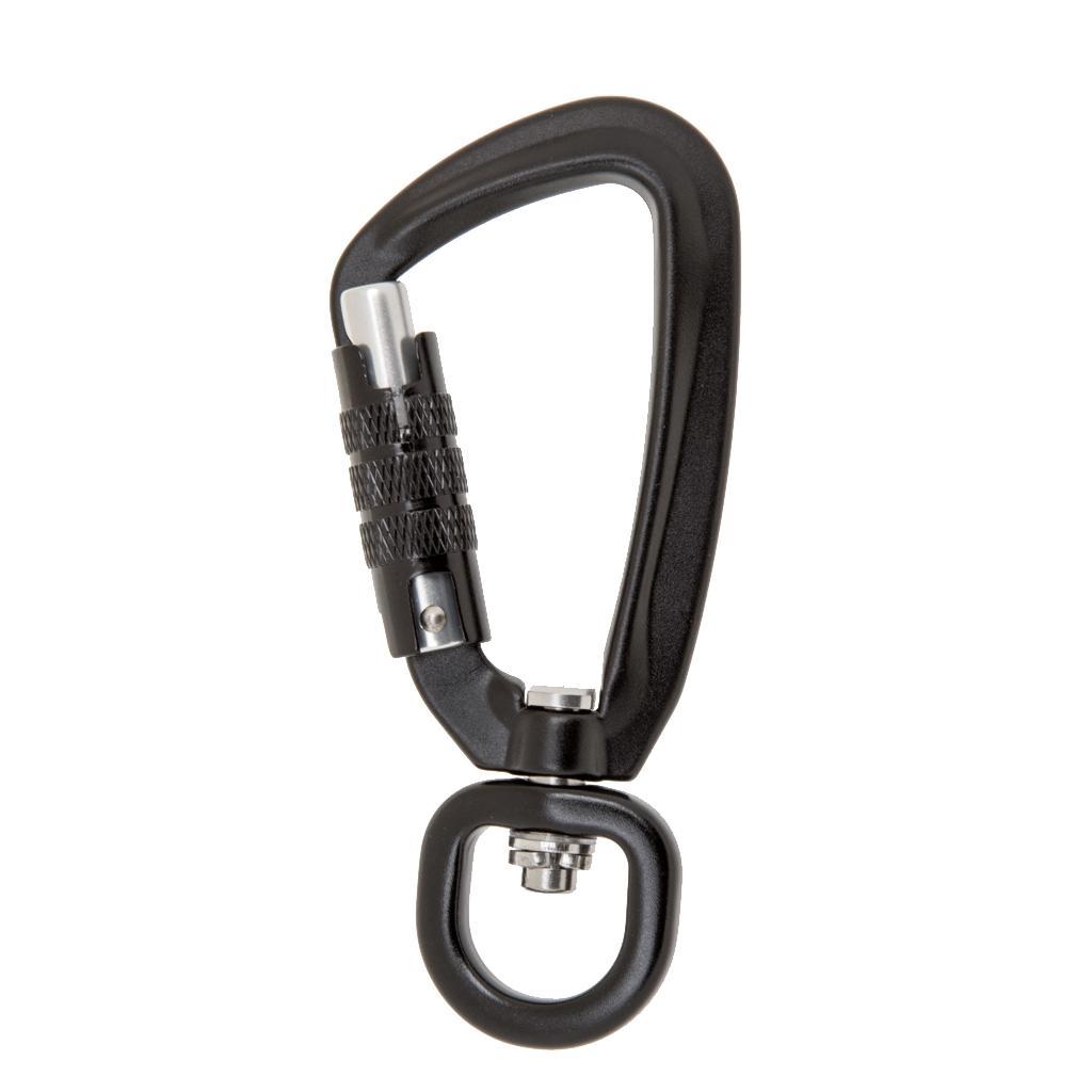 2 Pieces Lock Climbing Carabiner Clips with Swiveled Keyring Key Chain Holder Hanger, Auto Locking and Heavy Duty