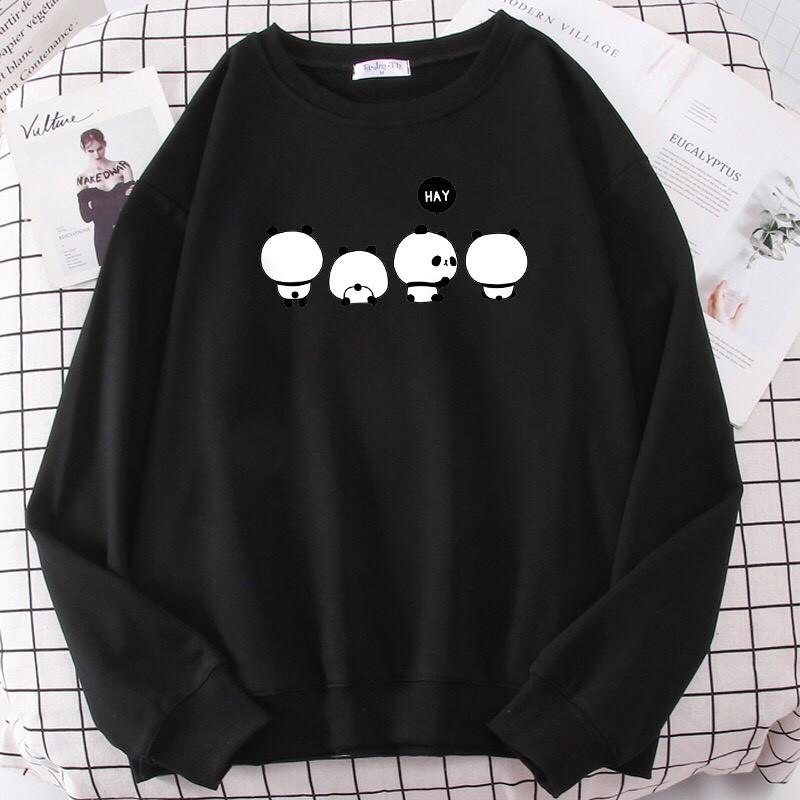 ÁO SWEATER IN 4 CON GẤU TRÚC (NHIỀU MÀU)