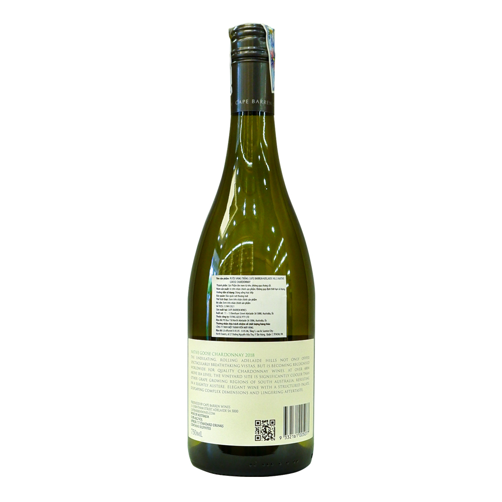 Rượu Vang Trắng Cape Barren Adelaide Hills Native Goose Chardonnay 750ml 13% - Úc - Hàng Chính Hãng