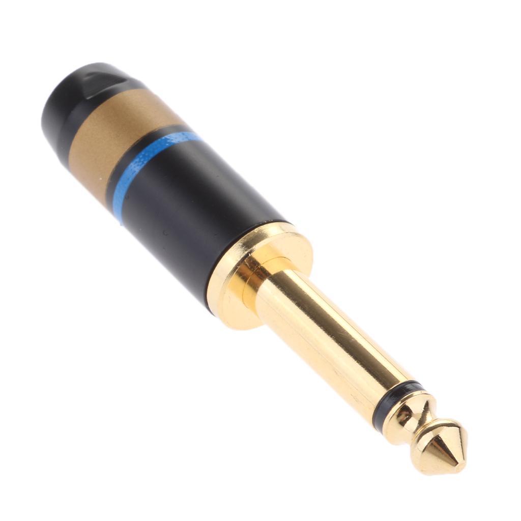 6.35mm Male 1/4inch MONO Plug Audio Cable Adapter Adaptor Jack Converte red