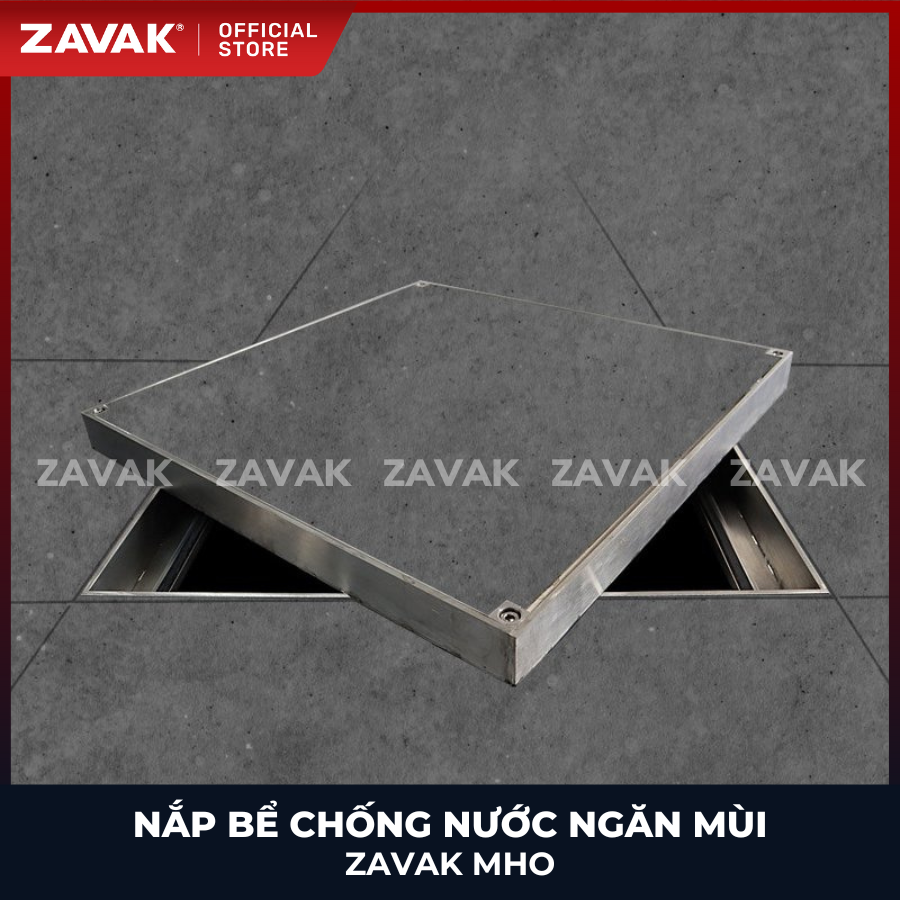Nắp bể ngầm chống nước ngăn mùi inox ZAVAK MHO-50 / KT 50x50cm, lát gạch 1,5cm/ tải tối đa 720kg